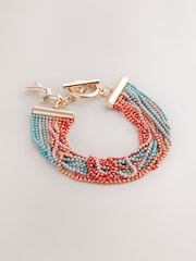 Multicoloured Ball Chain Multirow Bracelet - Image 1 of 3