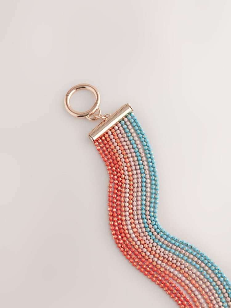 Multicoloured Ball Chain Multirow Bracelet - Image 3 of 3