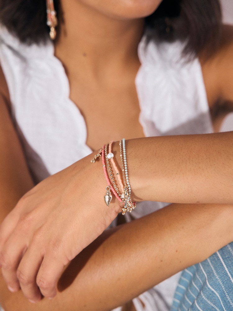 Orange - Bracelet multirang avec perles - Image 1 of 2