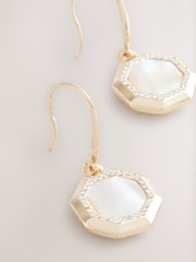 Goldfarben - Mother Of Pearl Octagon Drop Earrings - Bild 5 von 5