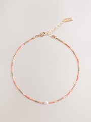 Orange - Perlenfußkette - Bild 2 von 4