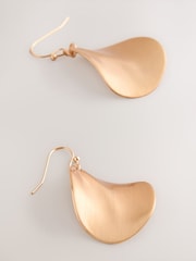 Gold Tone Wave Petal Drop Earrings - Image 3 of 4