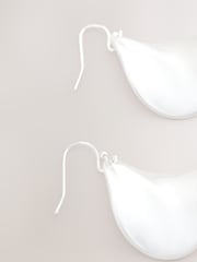 Silver Tone Wave Petal Drop Earrings - Image 2 of 3