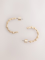 Gold Tone Ridged Hoop Earrings - Image 1 of 5