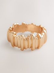 Gold Tone Ridged Ring - Image 1 of 3