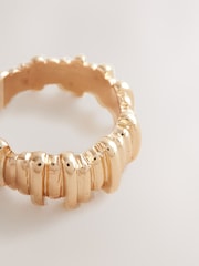 Gold Tone Ridged Ring - Image 2 of 3