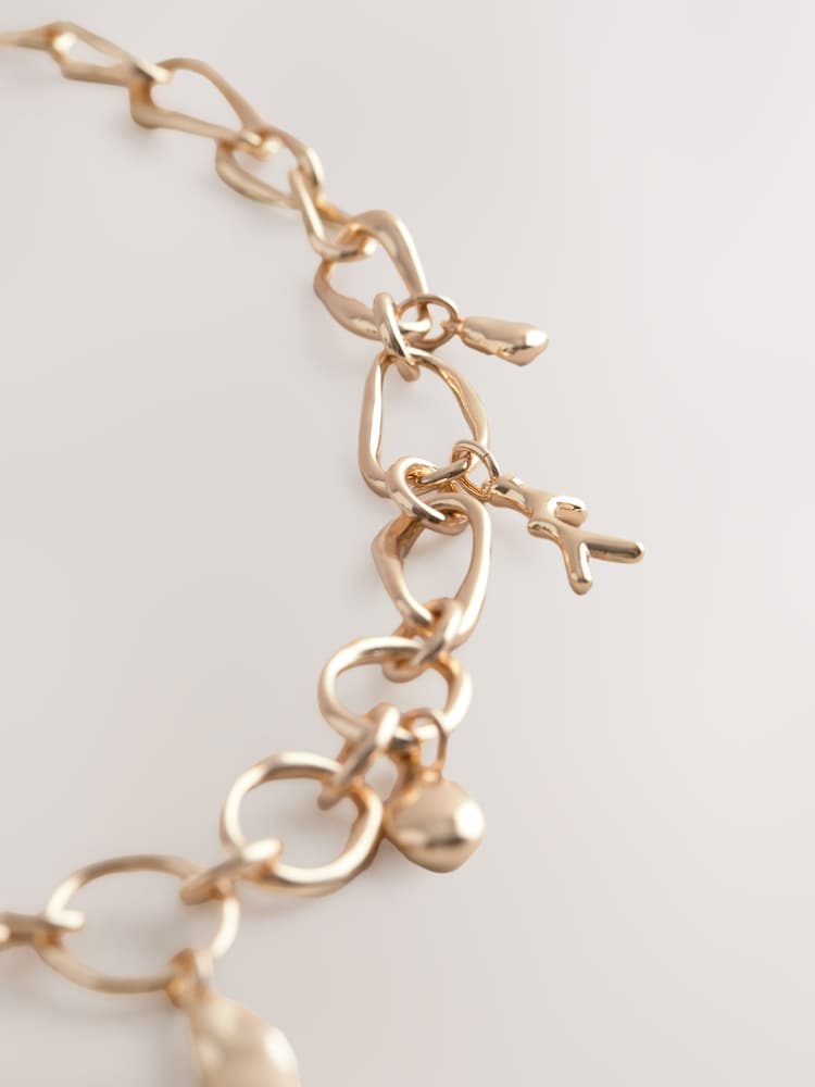 Gold Tone Fish Charm Necklace - Image 3 of 3