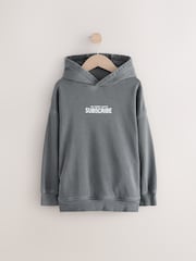 Grey Washed Hoodie Subscribe Hoodie (3-16yrs) - Image 1 of 4