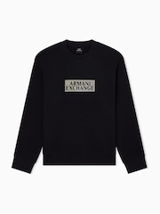 Armani Exchange Regular Fit Logo Black Sweat Top Jumper - Imagen 2 de 3