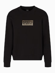 Armani Exchange Regular Fit Logo Black Sweat Top Jumper - Imagen 3 de 3