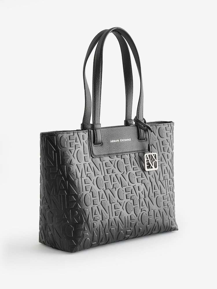 Armani Exchange Logo Black Tote Bag - Image 2 of 4