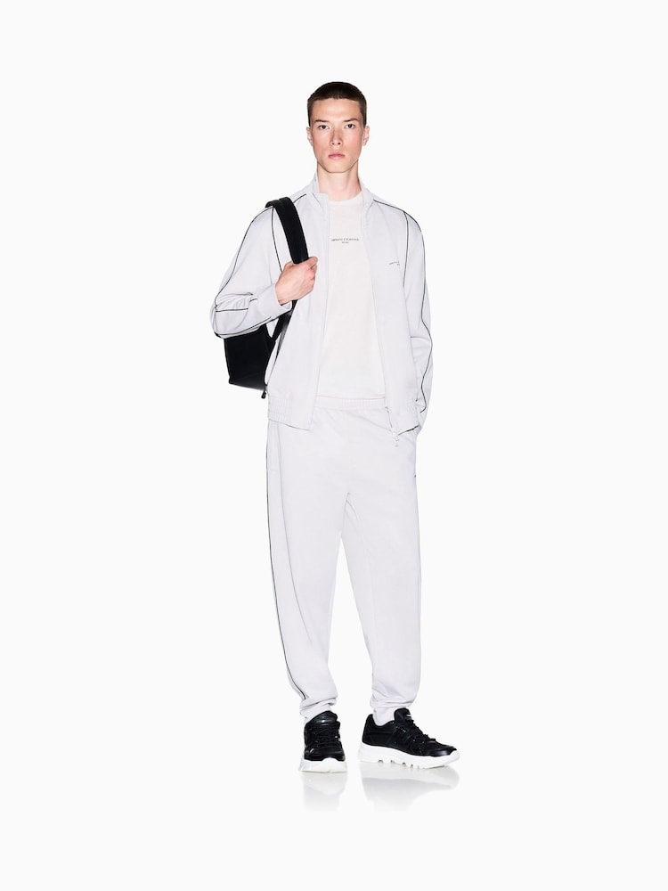 Armani Exchange Regular Fit Grey Logo Zip Jacket - Image 1 of 2