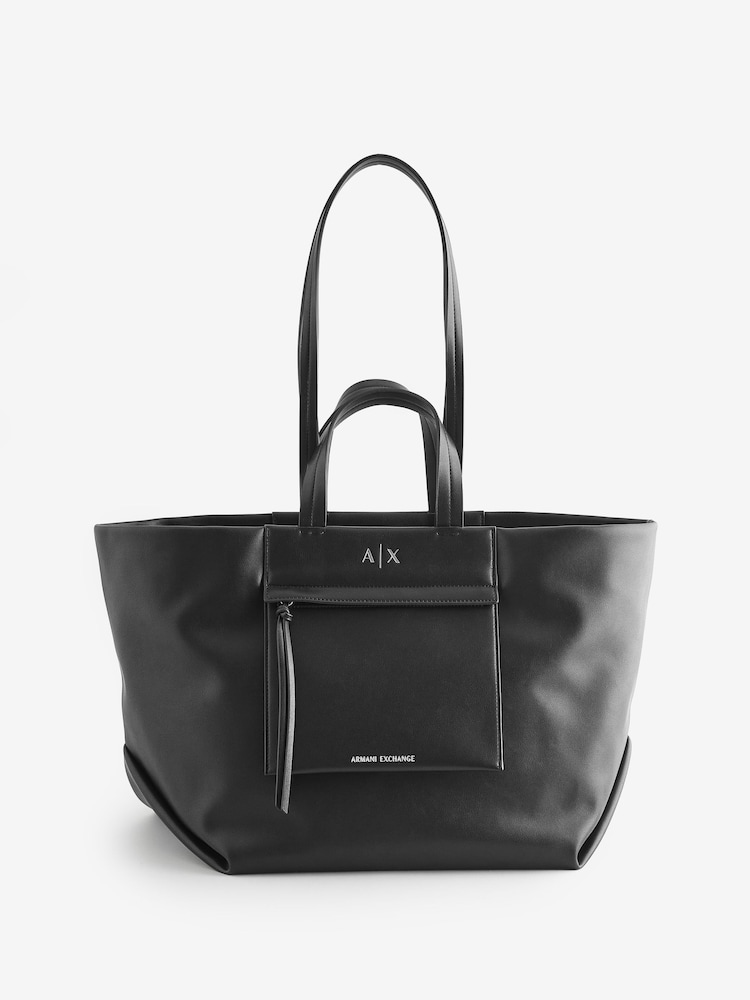 Armani Exchange Logo Black Tote Bag - Image 1 of 5