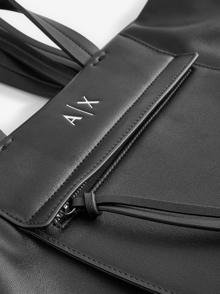 Armani Exchange Logo Black Tote Bag - Image 5 of 5 Armani Exchange Logo Black Tote Bag - Image 5 of 5