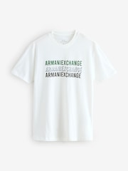 Armani Exchange Regular Fit Logo White T-Shirt - Image 1 of 1