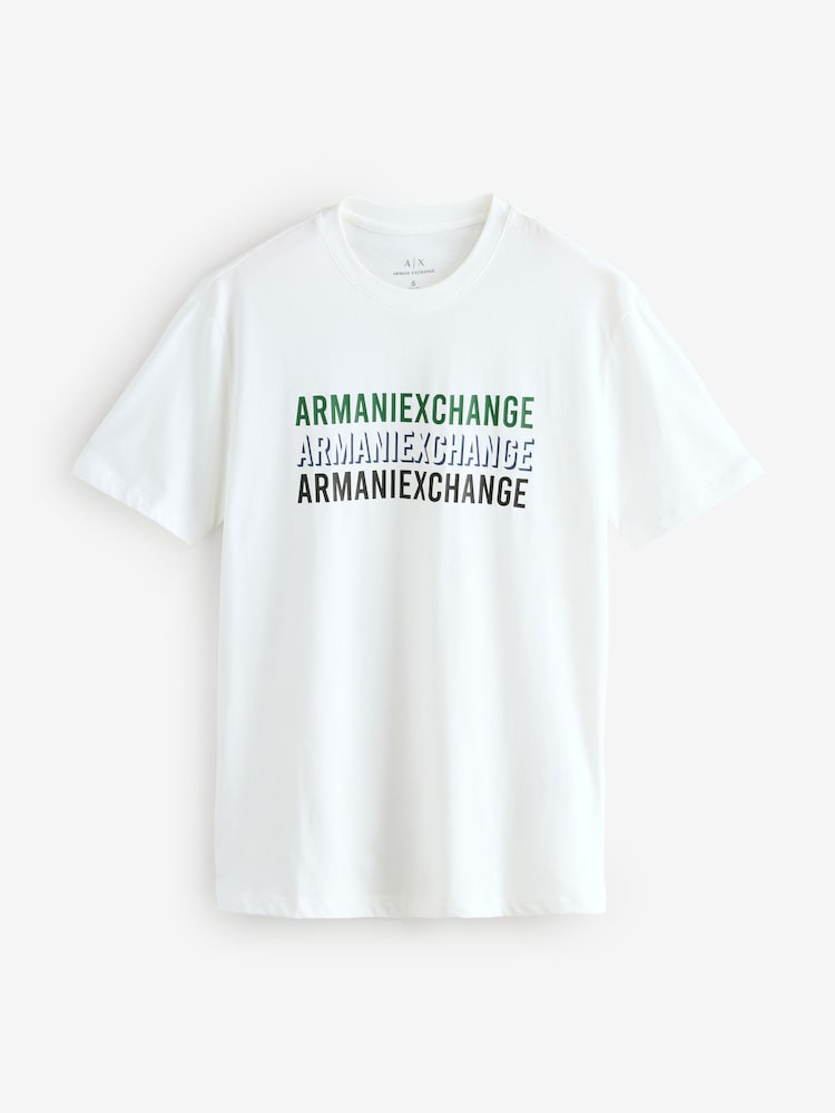 Armani Exchange Regular Fit Logo White T-Shirt - Image 1 of 1 Armani Exchange Regular Fit Logo White T-Shirt - Image 1 of 1