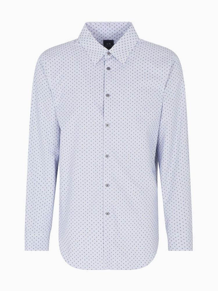 Armani Exchange Regular Fit White Logo Shirt - Image 2 of 2