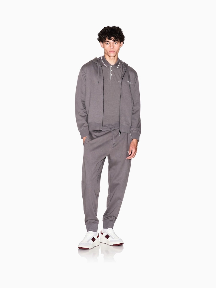 Armani Exchange Regular Fit Grey Logo Polo Shirt - Image 1 of 1