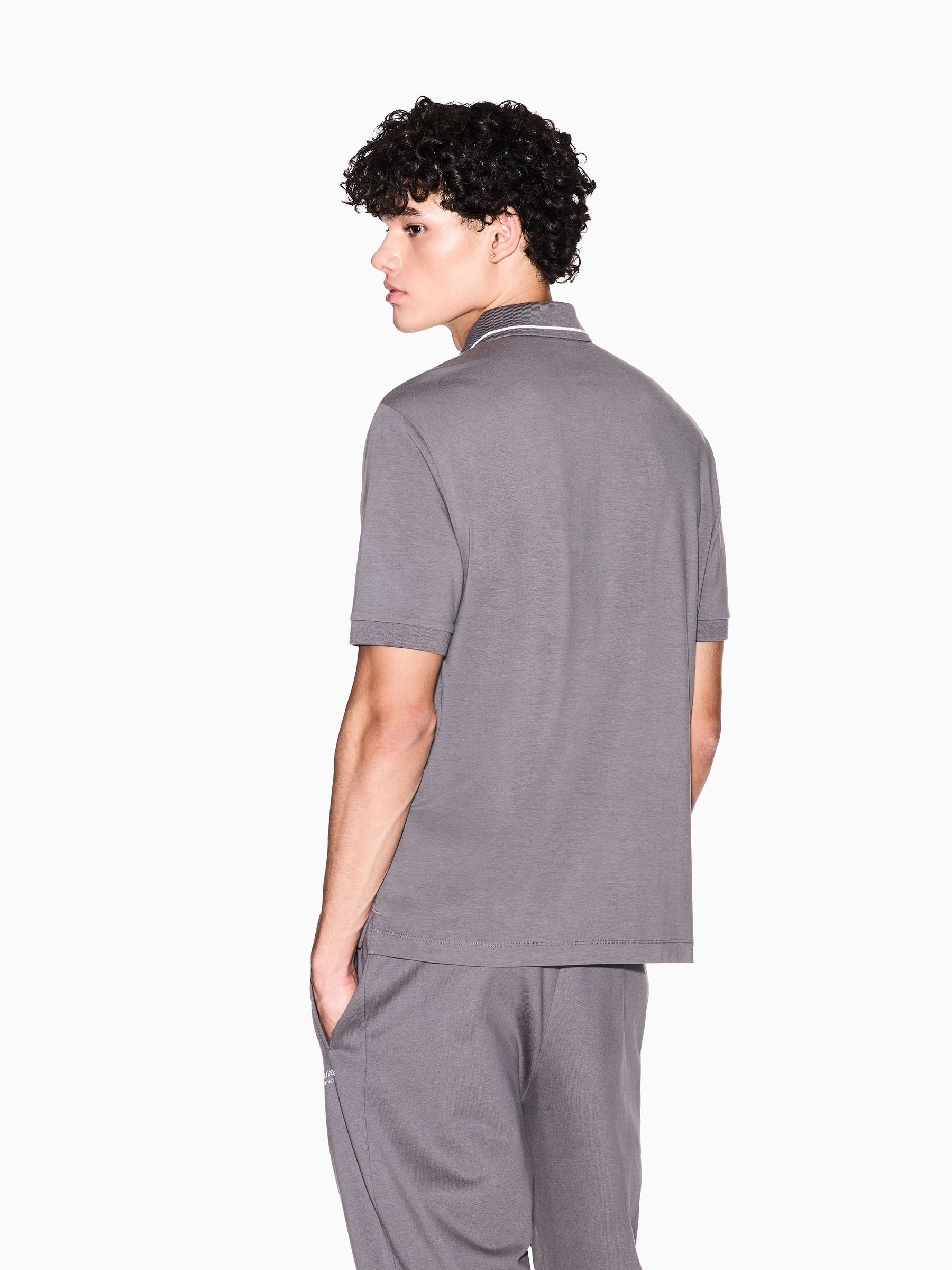 Buy Armani Exchange Regular Fit Grey Logo Polo Shirt from Next USA