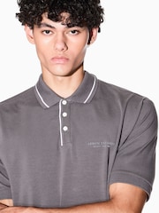 Armani Exchange Regular Fit Grey Logo Polo Shirt - Bild 3 von 5