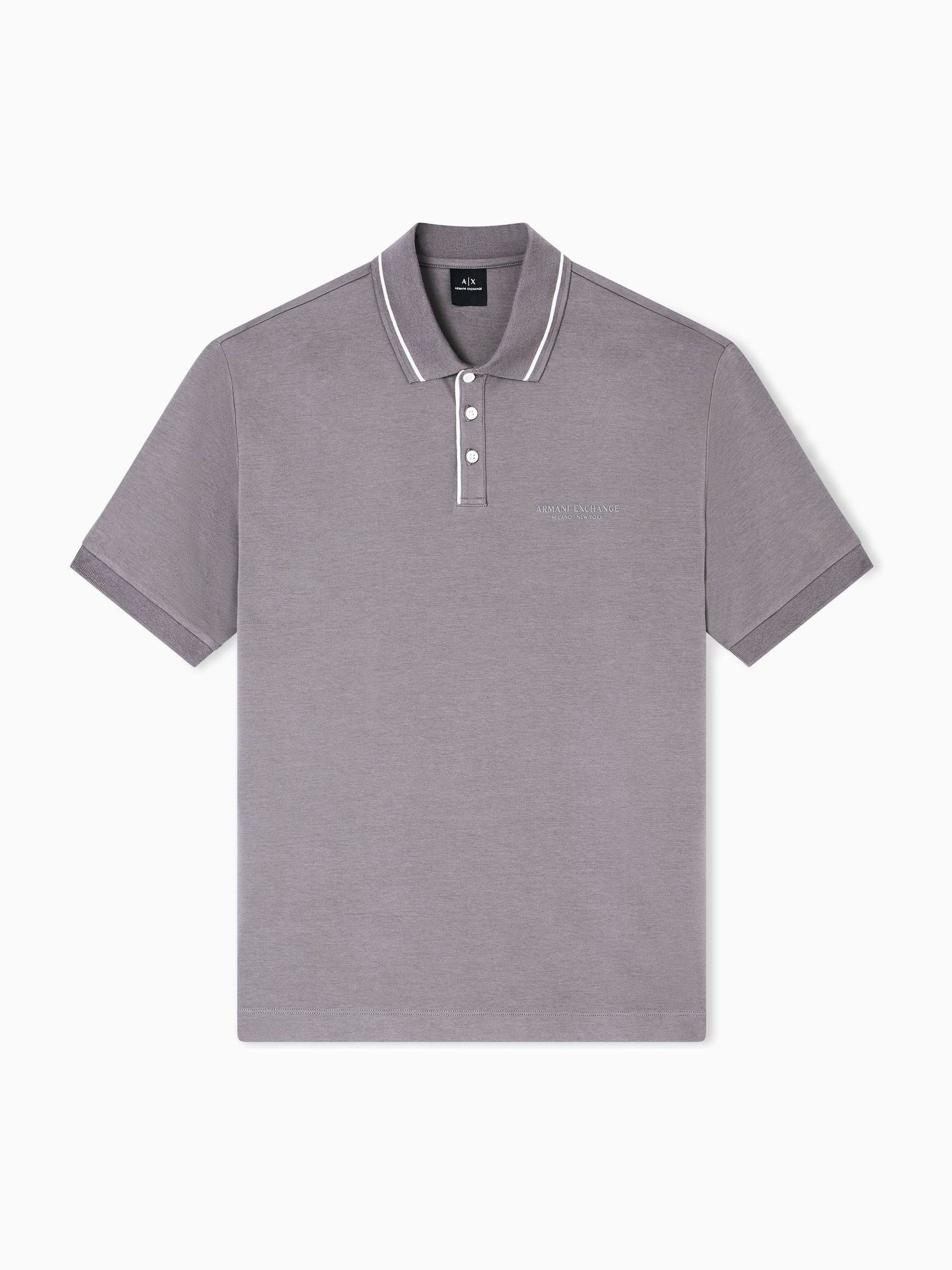Buy Armani Exchange Regular Fit Grey Logo Polo Shirt from Next USA