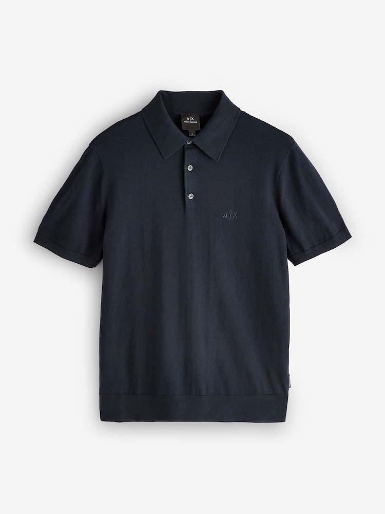 Armani Exchange Regular Fit Logo Knitted Polo Shirt - Image 1 of 1 Armani Exchange Regular Fit Logo Knitted Polo Shirt - Image 1 of 1