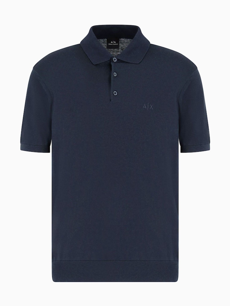 Armani Exchange Regular Fit Logo Knitted Polo Shirt - Image 5 of 5