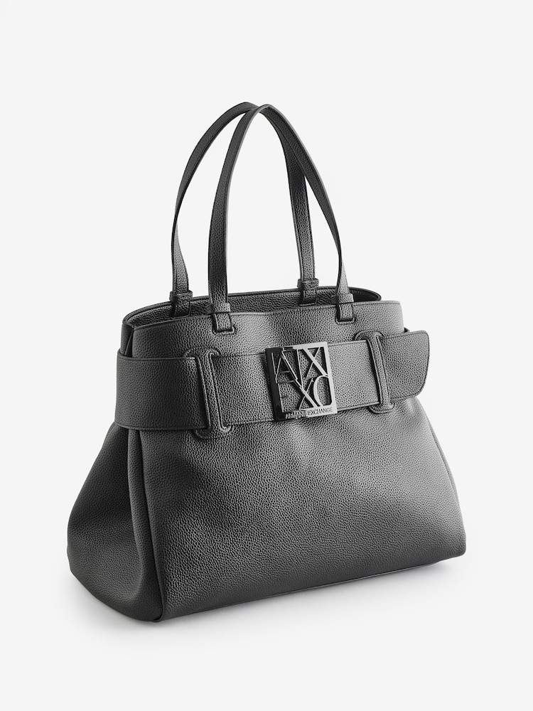 Armani Exchange Logo Black Tote Bag - Image 2 of 5
