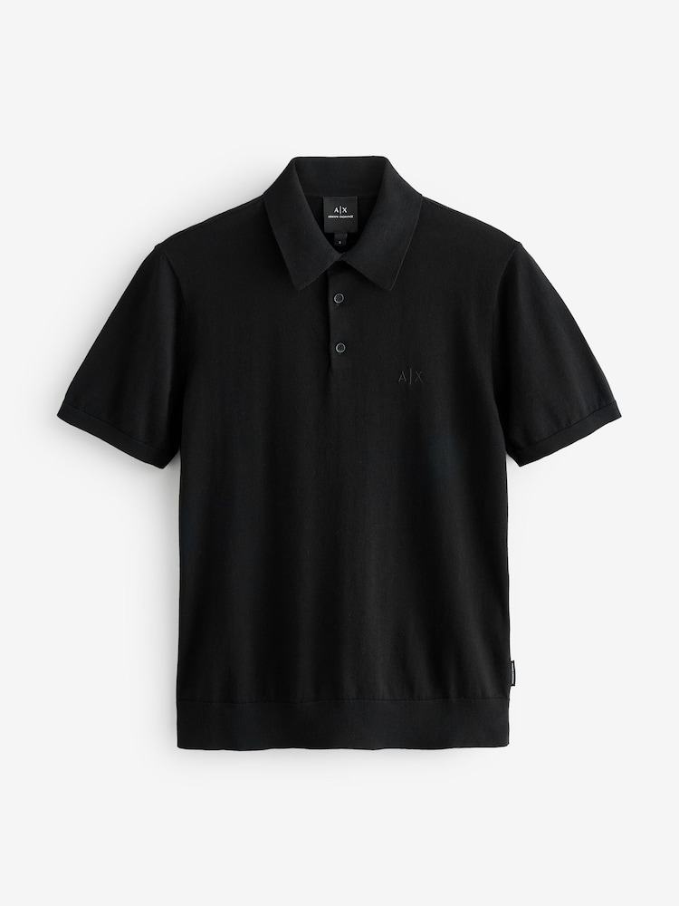 Armani Exchange Regular Fit Logo Knitted Polo Shirt - Image 1 of 5 Armani Exchange Regular Fit Logo Knitted Polo Shirt - Image 1 of 5