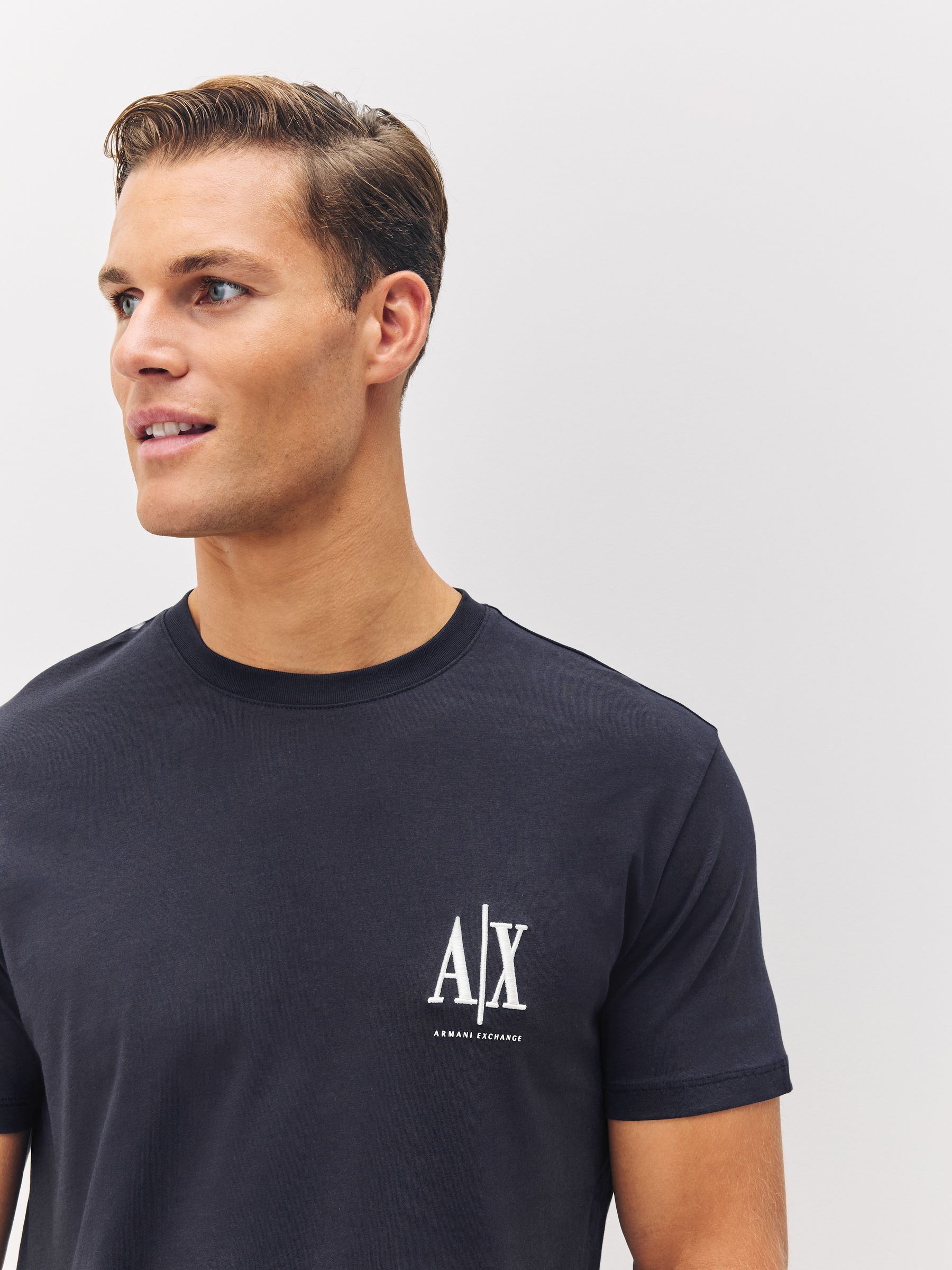Buy Armani Exchange Blue Regular Fit Logo T-Shirt from Next USA