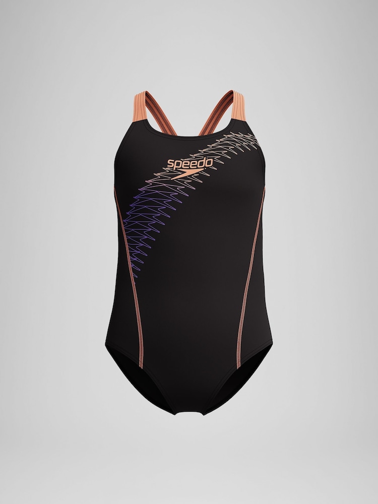 Speedo Black Medley Logo Medalist Swimsuit - Image 1 of 4