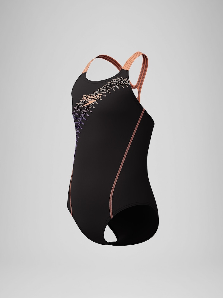 Speedo Black Medley Logo Medalist Swimsuit - Image 4 of 4