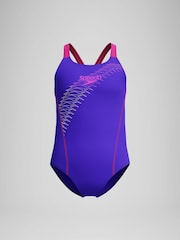 Speedo Purple Medley Logo Medalist Swimsuit - Image 1 of 4