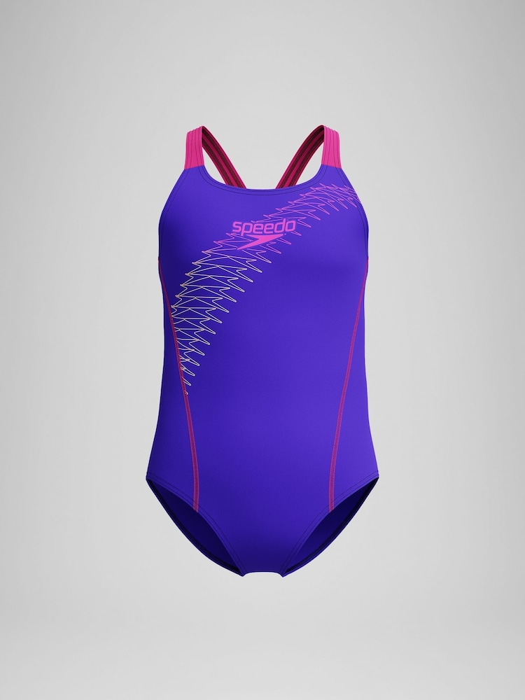 Speedo Purple Medley Logo Medalist Swimsuit - Image 1 of 4