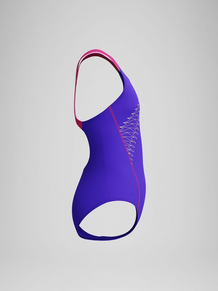 Speedo Purple Medley Logo Medalist Swimsuit - Image 2 of 4