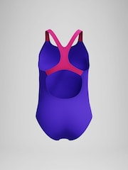 Speedo Purple Medley Logo Medalist Swimsuit - Image 3 of 4