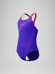 Speedo Purple Medley Logo Medalist Swimsuit - Image 4 of 4