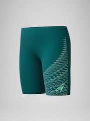 Speedo Green Medley Logo Jammer Swim Shorts - Image 3 of 4