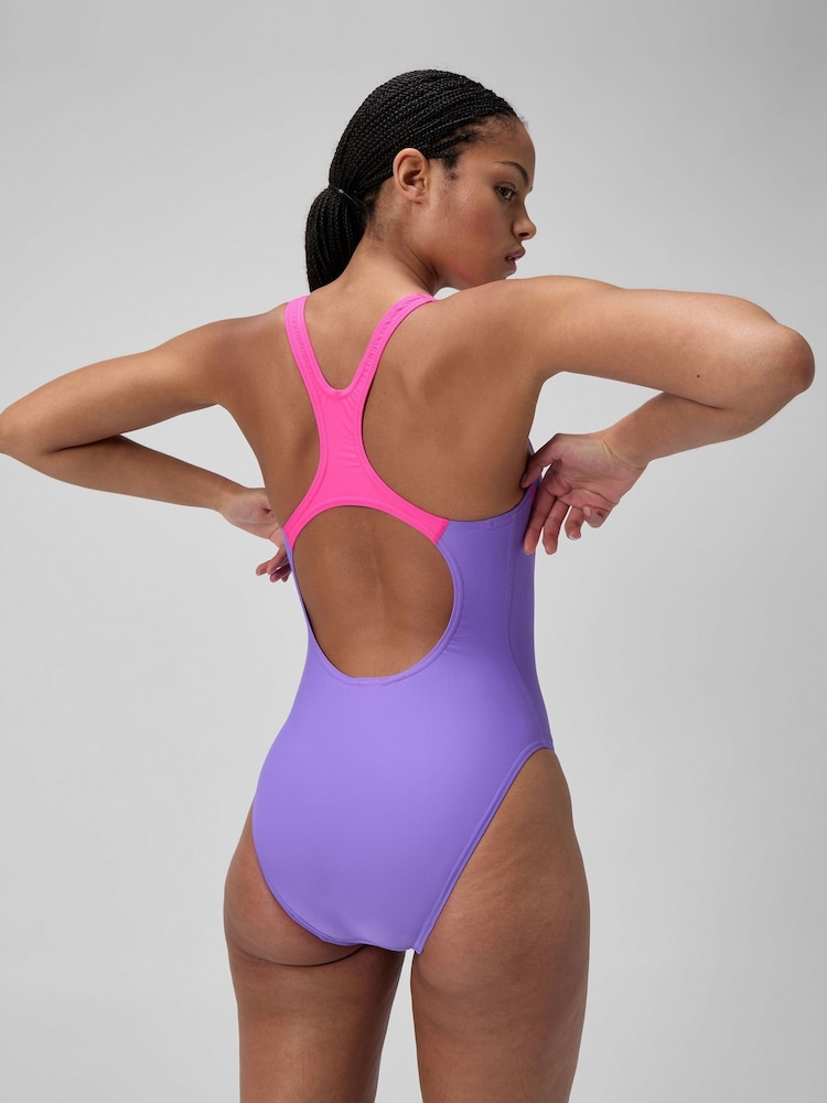 Speedo Purple Medley Logo Swimsuit - Image 2 of 6