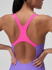 Speedo Purple Medley Logo Swimsuit - Image 5 of 6