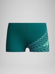 Speedo Green Speedo Medley Logo Aqua Swim Shorts - Image 1 of 4