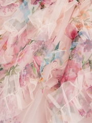 Monsoon Pink Roma Floral Print Ruffle Dress - Image 3 of 3