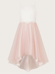 Monsoon Pink Alianthe Sleeveless Lace High Low Dress - Image 1 of 3
