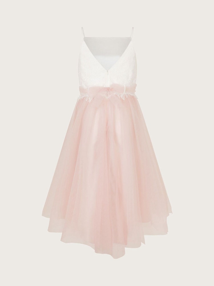 Monsoon Pink Alianthe Sleeveless Lace High Low Dress - Image 2 of 3