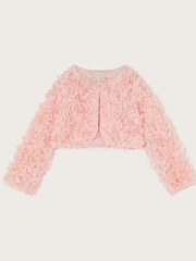 Monsoon Pink 3D Rose Cropped Jacket - Image 1 of 3