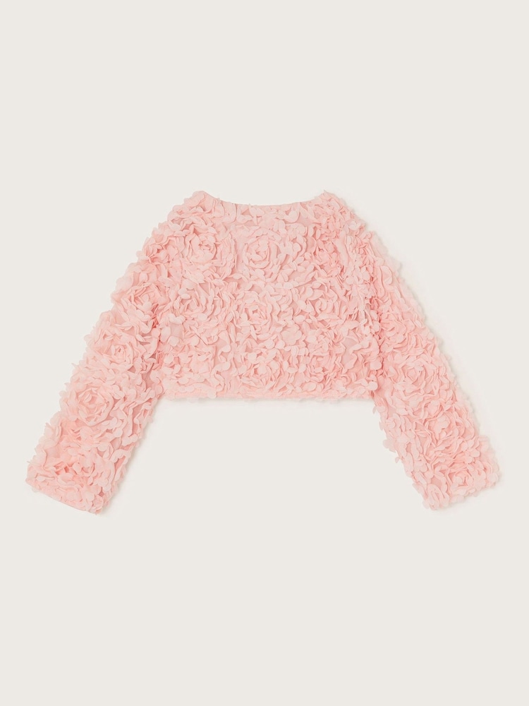 Monsoon Pink 3D Rose Cropped Jacket - Image 2 of 3