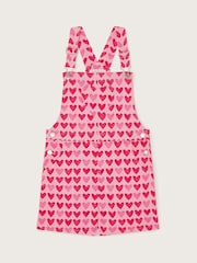 Monsoon Pink Heart Print Short Dungarees - Image 1 of 2