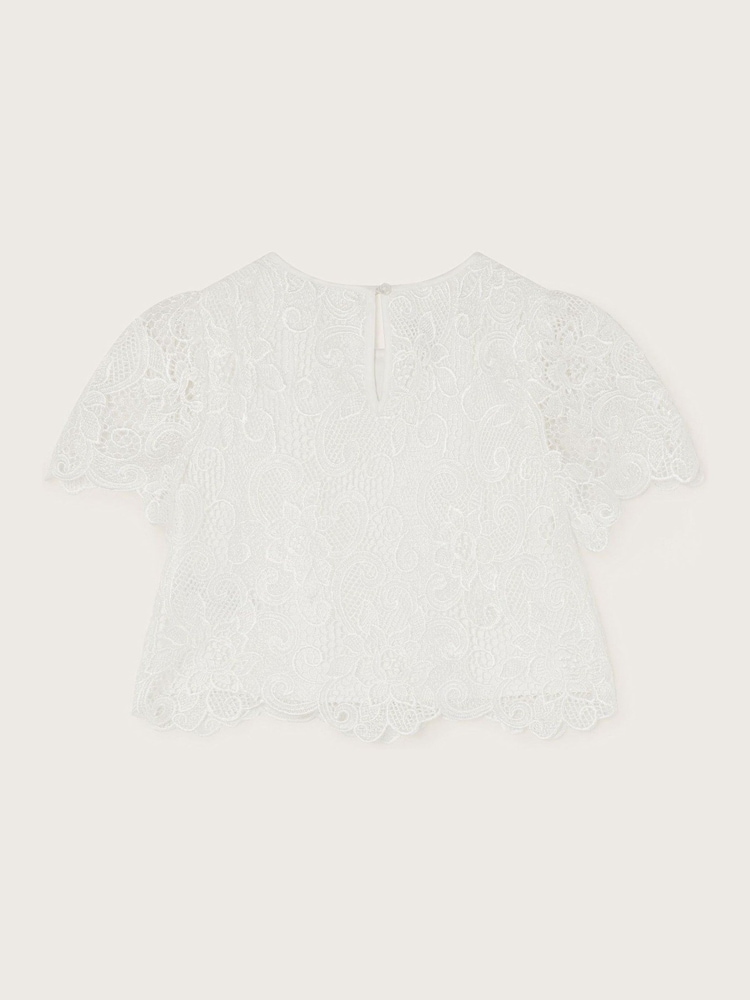 Monsoon Natural Anna Lace Bridesmaid Top - Image 1 of 3