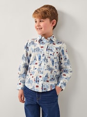 Monsoon White/Blue London Print 100% Cotton Shirt - Image 1 of 4