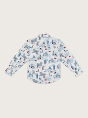Monsoon White/Blue London Print 100% Cotton Shirt - Image 3 of 4